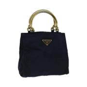 Prada Vintage Pre-owned Nylon handvskor Blue, Dam