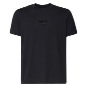 Emporio Armani Svart Bomull T-shirt med Logo Black, Herr