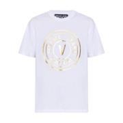 Versace Jeans Couture Avslappnad Bomull T-shirt för Män White, Herr