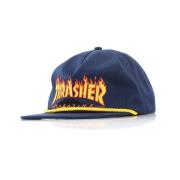 Thrasher Flame Rope Flat Skärm Keps Marinblå Blue, Unisex