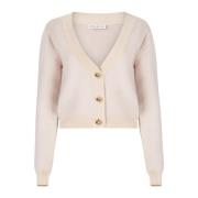 Nina Ricci Beige Mohair V-Neck Cardigan Beige, Dam