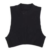 Nike Rib Crop Tank Black, Dam