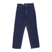 Carhartt Wip Blå Enkel Jeansbyxor Blue, Herr