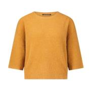 Luisa Cerano Alpaca Short Sleeve Sweater Yellow, Dam