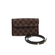 Louis Vuitton Vintage Pre-owned Belagd canvas axelremsvskor Brown, Dam