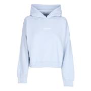 Propaganda Lättvikts Cropped Hoodie med Ribbor Blue, Dam