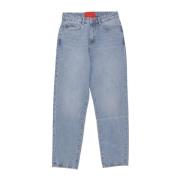 Vision OF Super Flames Logo Tryckt Denim Jeans Blue, Herr