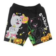 Ripndip Svarta Badshorts med Integrerat Bälte Multicolor, Herr