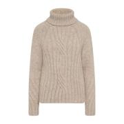 Kiton Alpacka Flätstickad Tröja Beige, Dam