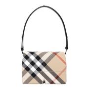 Burberry Vintage Check Mönster Axelväska Beige Beige, Dam