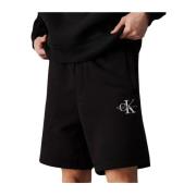 Calvin Klein Svarta Bomullsshorts - Rak passform Black, Herr