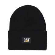 CAT Räfflad mössa med logopatch Black, Herr