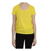 Dsquared2 Gul Rund Hals Blus Logodetaljer Yellow, Dam