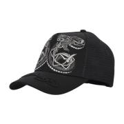 Ed Hardy Svart Orm Mesh Trucker Keps Black, Herr