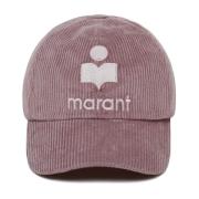 Isabel Marant Broderad Logga Lila Böjd Skärm Hatt Purple, Herr