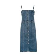 Levi's Denim Bustier Klänning med Korsett Design Blue, Dam