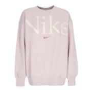 Nike Phoenix Fleece Crewneck Sweatshirt Oversized Logo Purple, Dam