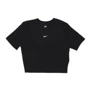 Nike Essential Slim-fit Crop Tee Svart/Vit Black, Dam