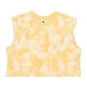 Nike Wave Dye Cropped Tank Top Yellow, Dam