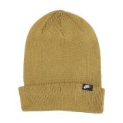 Nike Gyllene Mossad Ribbstickad Beanie Mössa Beige, Herr