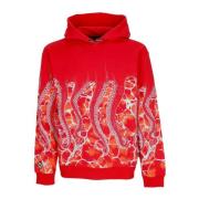 Octopus Marmorerad Hoodie Röd Lättvikts Huvtröja Red, Herr