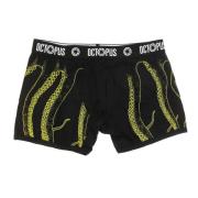 Octopus Gul elastisk boxershorts med elastisk midja Black, Herr