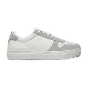 Tommy Hilfiger Vita Grå Läder Sneakers Snörning White, Herr