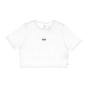 Vans Vit Crop Crew Sport T-shirt White, Dam