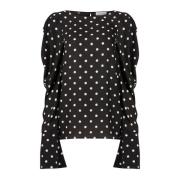 Nina Ricci Svart Blus med Puff-ärmar Black, Dam