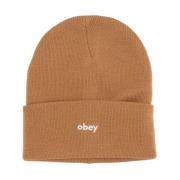 Obey Brunsocker Beanie Hat med Micro Rib Brown, Herr