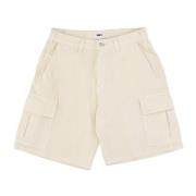 Obey Baggy Denim Cargo Shorts Beige, Herr