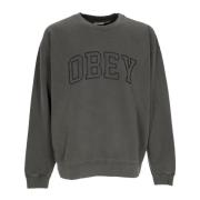 Obey Lätt Crew Neck Sweatshirt Pigment Svart Gray, Herr