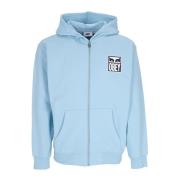 Obey Ögonikon Dragkedja Hoodie Premium Fransk Terry Blue, Herr