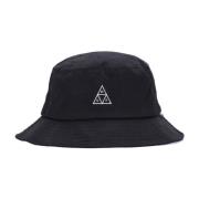 HUF Svart Bucket Hat med Broderat Logotyp Black, Herr