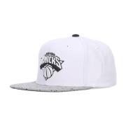 Mitchell & Ness NBA Knicks Flat Visir Snapback Keps White, Herr