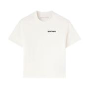 Palm Angels Broderad Logotyp Crew Neck T-shirts White, Dam