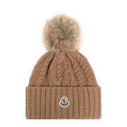 Moncler Ullmössa med tofs Beige, Dam