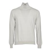 Tagliatore Off White Ull Polo Hals Tröja White, Herr