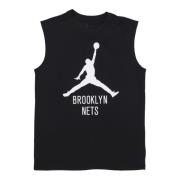 Jordan Brooklyn Nets Basketboll T-shirt Svart Black, Herr