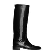 Saint Laurent Stiliga Svarta Läder Ankelboots Black, Dam