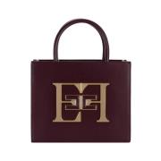 Elisabetta Franchi Burgundy Handväska med Gyllene Detaljer Brown, Dam