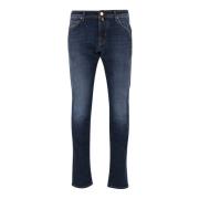 Jacob Cohën Stretch Cotton Denim Slim Fit Jeans Blue, Herr