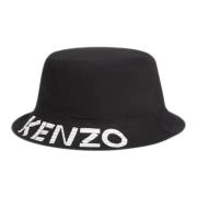 Kenzo Svart Logotyp Bomullshatt Black, Herr