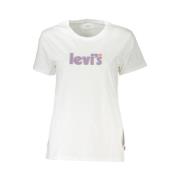 Levi's Vit Bomull Logo Print T-Shirt White, Dam