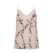 Alexander McQueen Blommig Rosa Topp med Tyl Pink, Dam