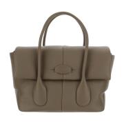 Tod's Kalvskinn Handväska Flap Stängning Beige, Dam