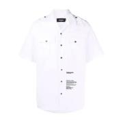 Dsquared2 Vit Cuban Collar Skjorta Ss22 White, Herr