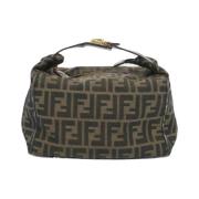 Fendi Vintage Pre-owned Canvas handvskor Brown, Dam