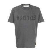 Golden Goose Tryckt Logot-shirt Gray, Herr