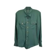 Balmain Pre-owned Pre-owned Silke toppar Green, Dam